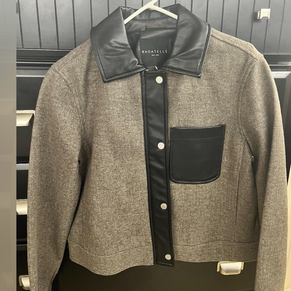 Bagatelle Gray and Black Women's Jacket